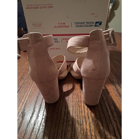 8M Chinese Laundry Tan Khaki Nude Ooen Toe Ankle Strap Chunky High Heel … - Picture 4 of 8